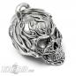 Preview: 3D skull with flames biker-bell burning skull motorcycle bell biker gift